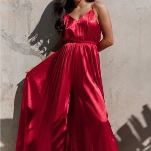 Brand new, petal and Pup Red Eden pleated wide leg jumpsuit